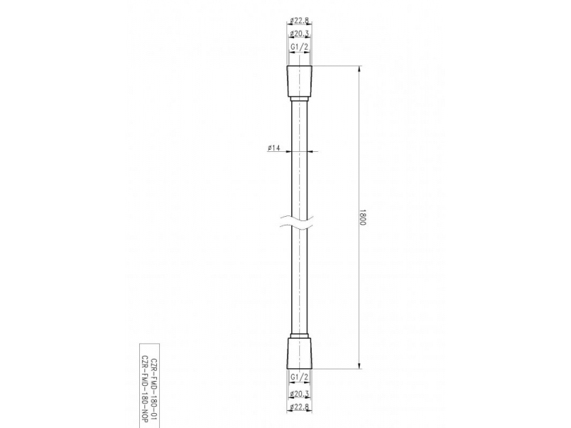 Купить Душевой шланг Cezares PVC 180 см, черный матовый, CZR-FMD-180-NOP