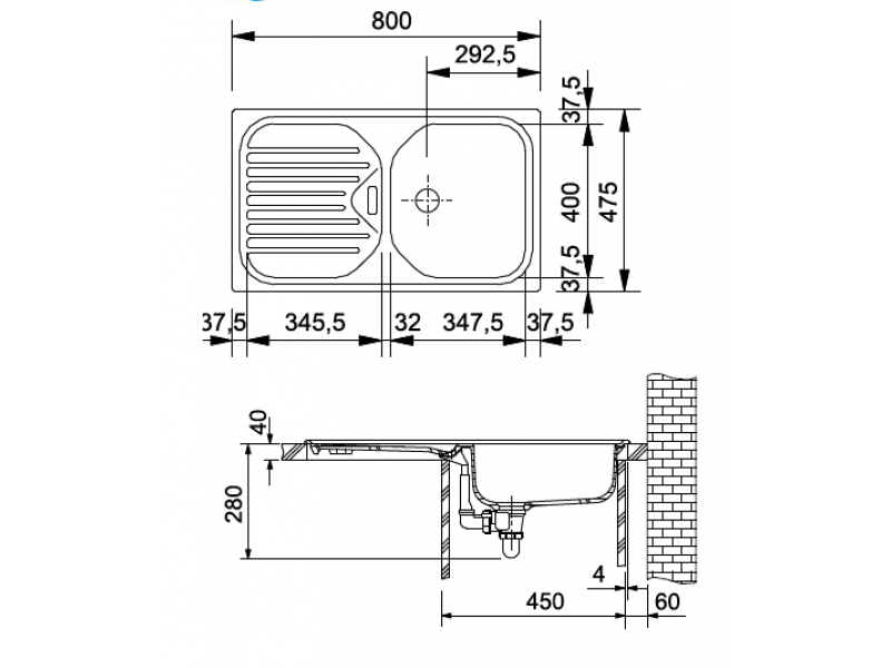 Купить Мойка Franke EUROFORM EFG 614, 114.0175.400, гранит, установка сверху, оборачиваемая, цвет сахара, 80*47,5 см