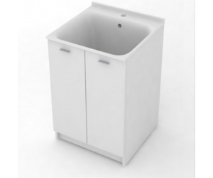 Комплект для постирочной Kerasan Aquadom 9165k3*1, 60 x 60 см с 1 отверстием под смеситель, белый матовый