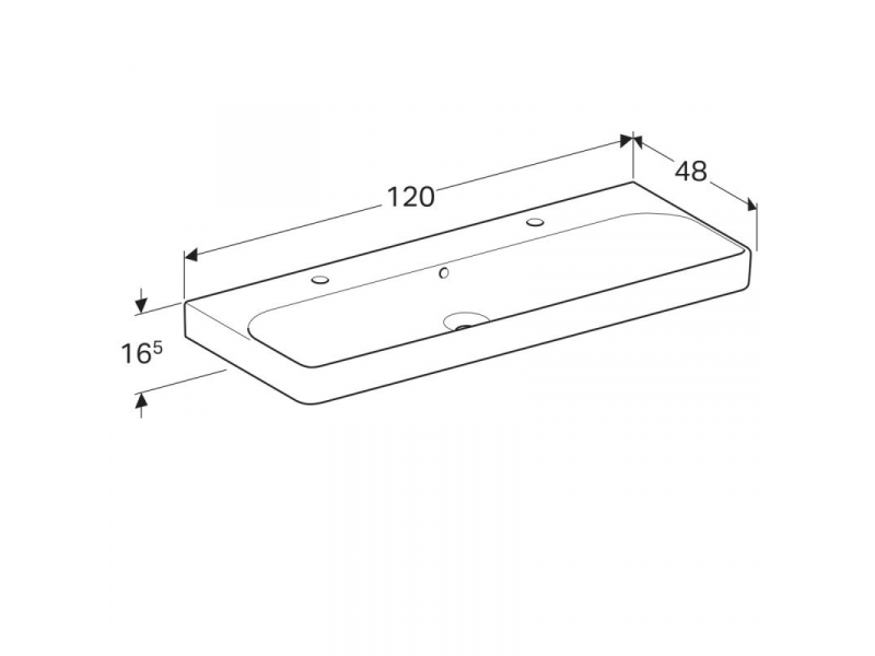 Купить Раковина Geberit Smyle Square 500.253.01.1, 120 х 48 см, белая