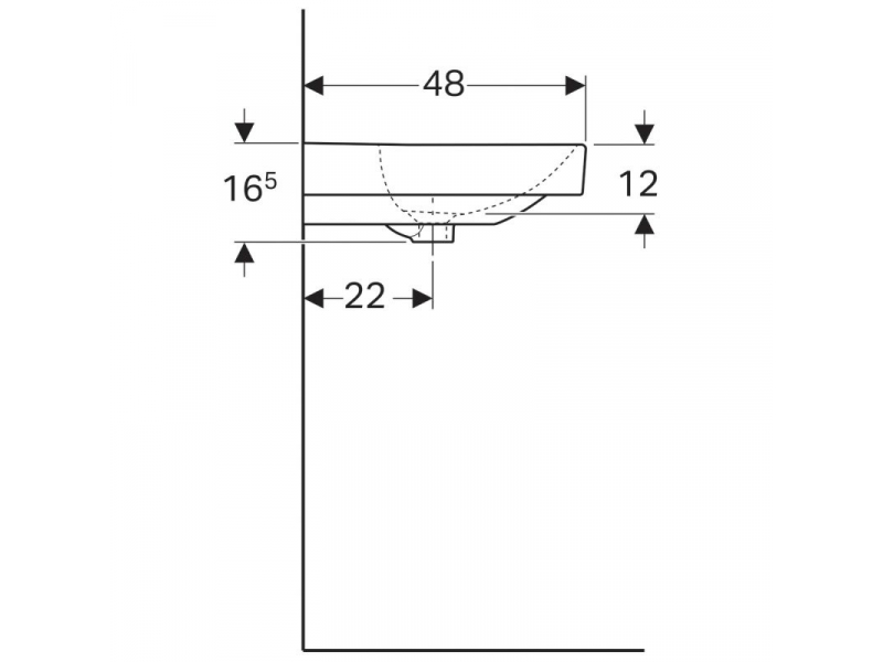 Купить Раковина Geberit Smyle Square 500.253.01.1, 120 х 48 см, белая