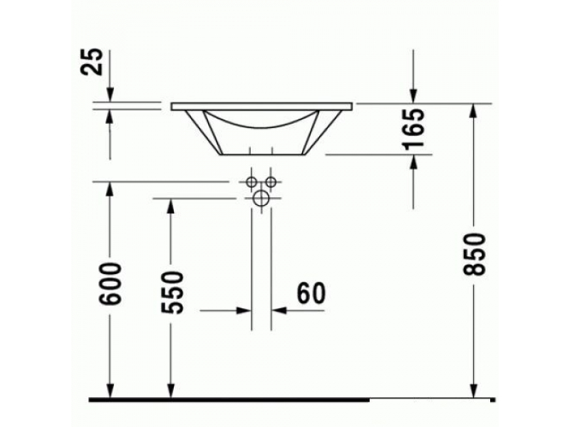 Купить Раковина Duravit Starck 1 04065800001, 580 мм для тумбы 9520