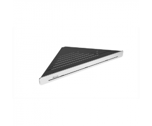 Полка алюминиевая Ravak Slim C 29 см, угловая, с крючками, черный/хром, X07P576