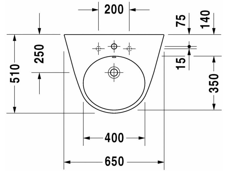Купить Раковина Duravit Starck 2 232365 00 00, 65*50 см
