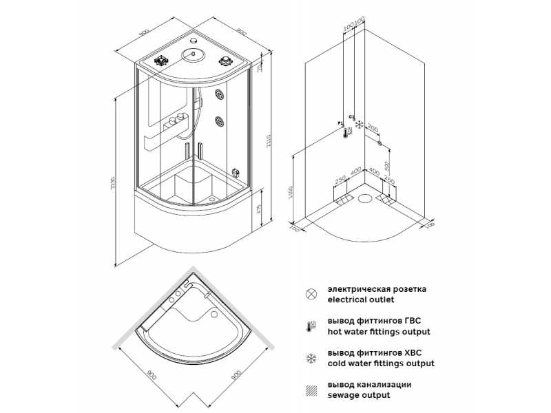 Купить Душевая кабина Am.Pm Like W80C-020A-090MTA Deep 90х90 см, гидромассажная с паром