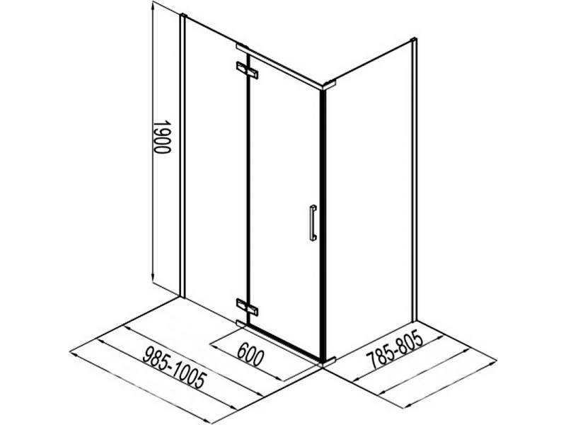 Купить Душевой уголок Aquanet Logic RC1000 AE32-S-100x80U-CT, 100 x 80 х 190 см, стекла прозрачные, профиль хром (243626)