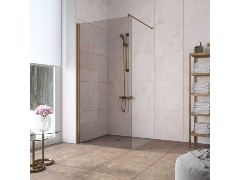 Купить Неподвижная стенка Vegas Glass EAF Lux 86 05 05, профиль - бронза, стекло – бронза, 86*199,5 см