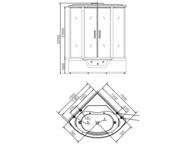 Купить Душевой бокс Appollo Guci-861 150 x 150 см