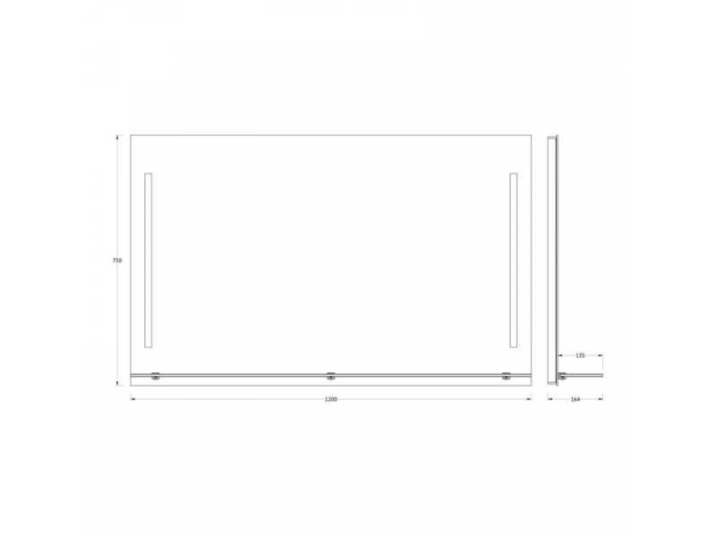 Купить Зеркало с полочкой и LED-светильником Evoform Ledline-S BY 2167 120х75 см