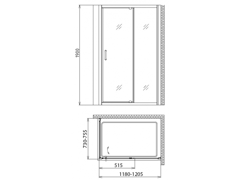 Купить Душевой уголок Gemy Sunny Bay S28131B-A75 (S28191B + A75), 120 х 75 х 190 см, стекло прозрачное