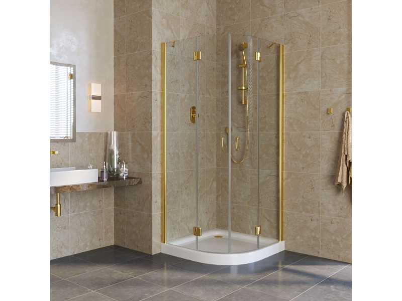Купить Душевой уголок Vegas Glass AFS Lux, 80 x 80 x 189.5 см, профиль золото, стекло прозрачное