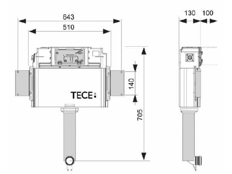 Купить Смывной бачок 9041008 TECE TECEprofil для приставного унитаза