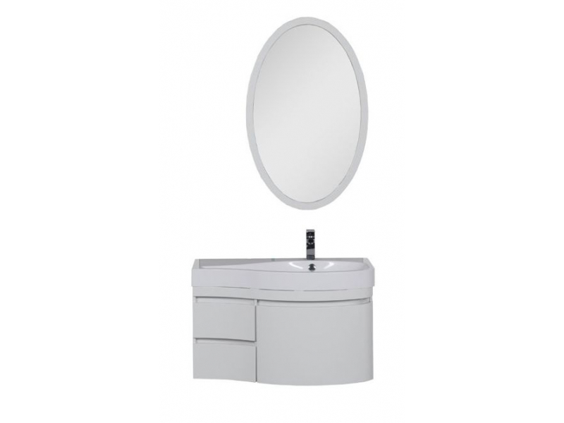 Купить Тумба под раковину Aquanet Сопрано 1-95 L (3 ящика) 00169662, левая, цвет черный