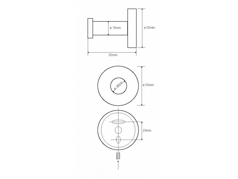 Купить Крючок цилиндрический Bemeta Neo 104106065 5.5 x 5.5 x 5.5 см, хром матовый