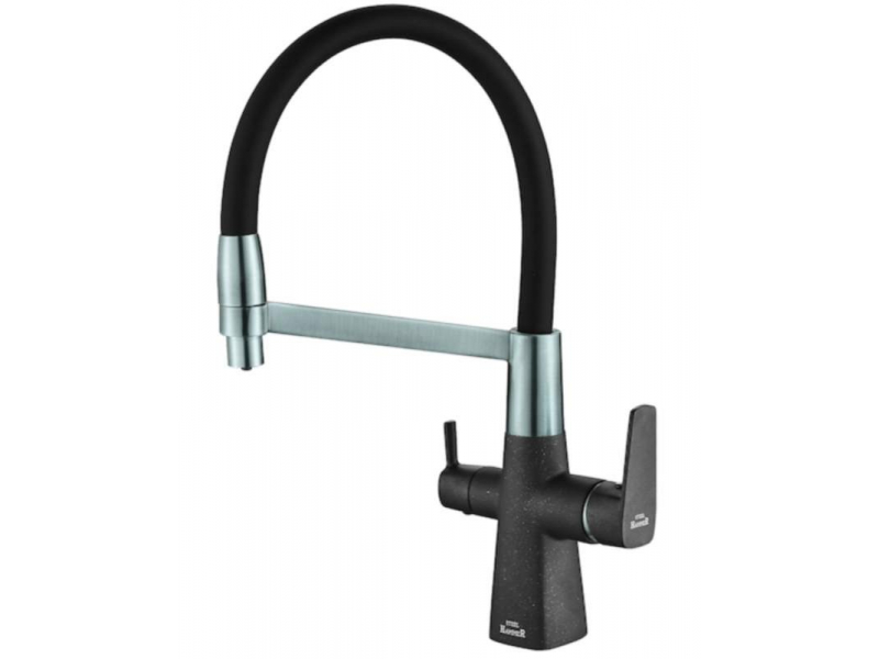 Купить Смеситель Zorg Steel Hammer SH 818-6 BLACK CR для кухни под фильтр, черный/хром
