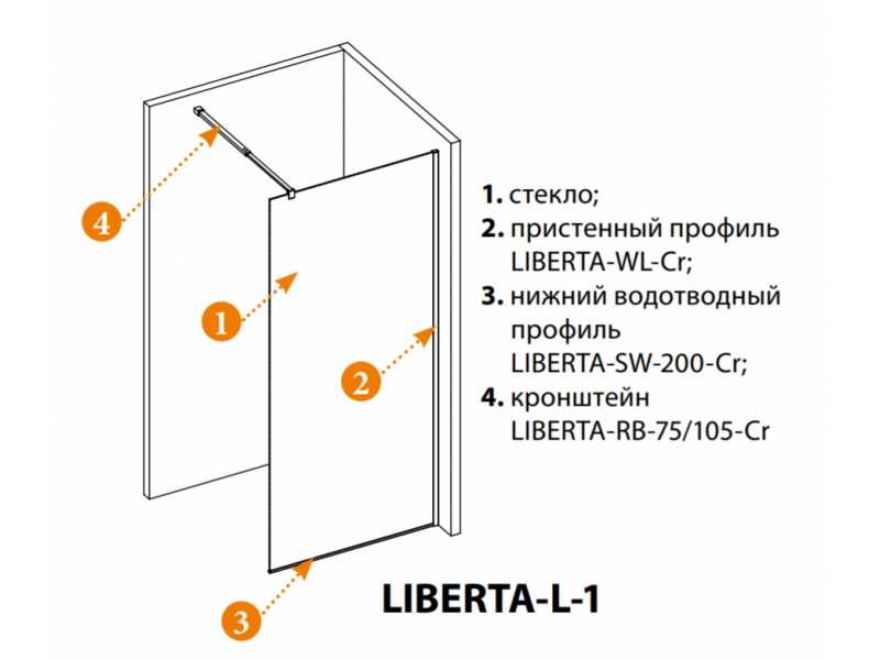 Купить Душевое ограждение Cezares Liberta-L-1-90-C-Cr 90 x 195 см, стекло прозрачное, профиль хром
