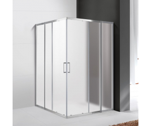 Душевой уголок Cezares Molveno-A-22-80+30-P-Cr, 110 x 110 x 190 см, стекло текстурное Punto, хром