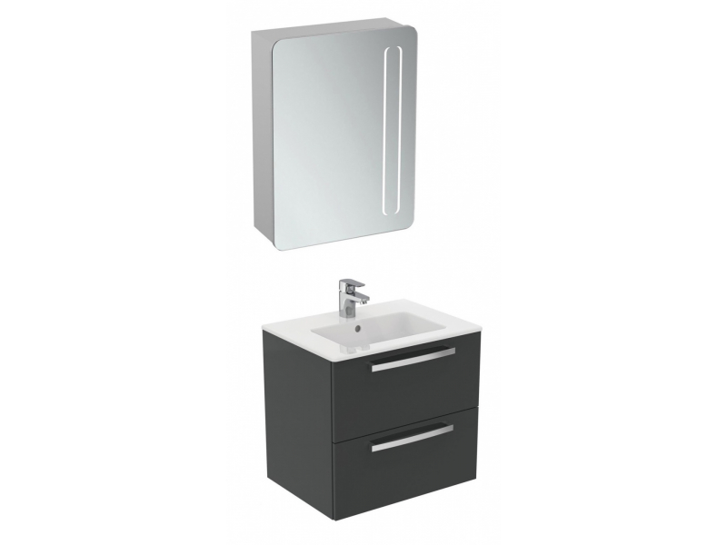 Купить Тумба под раковину Ideal Standard Tempo 60 см, подвесная, серый глянцевый, E0574TI