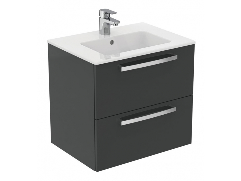 Купить Тумба под раковину Ideal Standard Tempo 60 см, подвесная, серый глянцевый, E0574TI