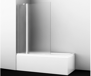 Стеклянная шторка WasserKraft 48P02-110L/R Matt glass Fixed для душа, распашная, двустворчатая, с фиксатором