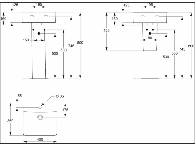 Купить Рукомойник Ideal Standard Connect Cube E803301 40 см