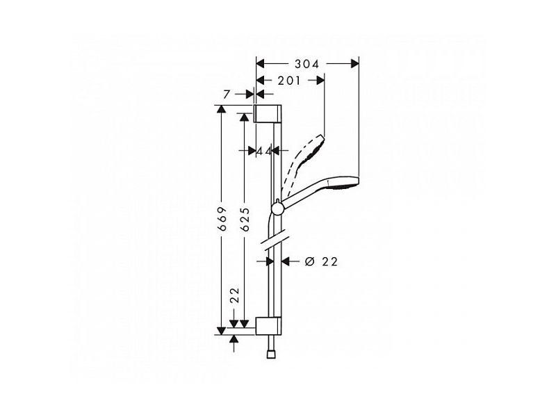Купить Душевой гарнитур Hansgrohe Croma Select E 26584400, белый/хром