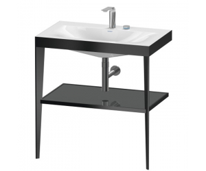 Консоль напольная Duravit XViu XV4715EB289 80 x 48 x 85 см с полкой, с раковиной без перелива, 2 отв., black matt/flannel grey high gloss lacquer