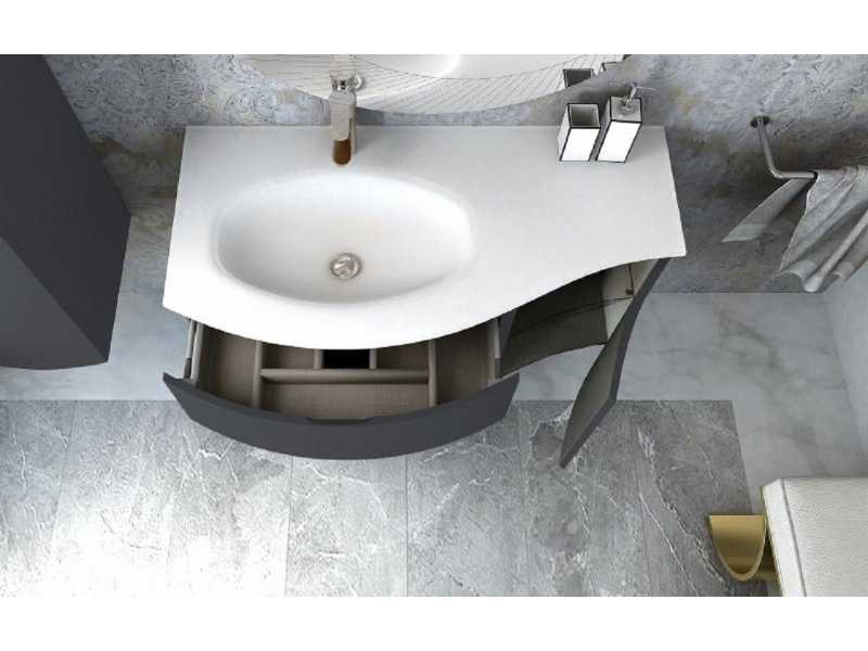Купить Тумба под раковину Cezares Vague 54854 69 см подвесная, цвет grigio lucido
