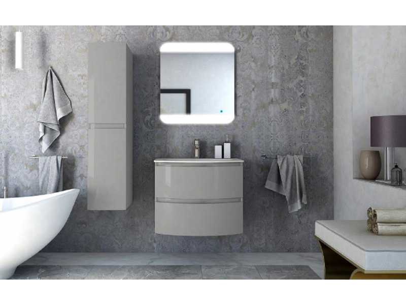 Купить Тумба под раковину Cezares Vague 54854 69 см подвесная, цвет grigio lucido