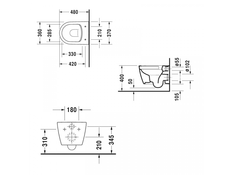Купить Подвесной унитаз Duravit Me by Starck 2530090000