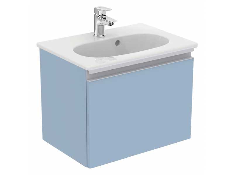 Купить Тумба под раковину Ideal Standard Tesi 50 см, подвесная, серо-голубой матовый, T0045WI