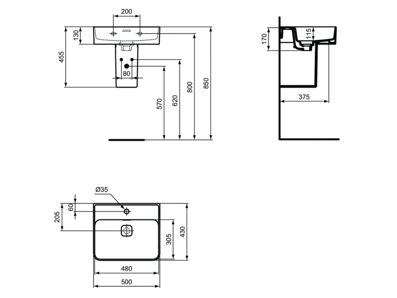 Купить Раковина Ideal Standard Strada II 50 см, белый, T292801
