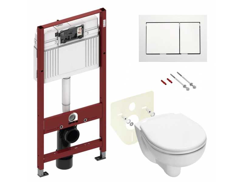 Купить Инсталляция для унитаза TECE Base 9400400.WC1 с унитазом TECE V04 с кнопкой смыва TECEbase, белый