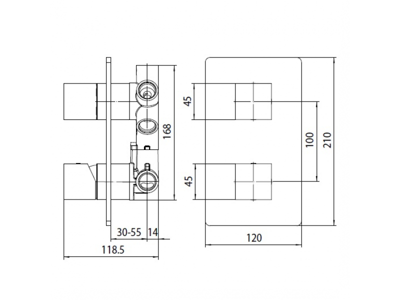 Купить Смеситель для ванны Bossini Cube Z00062.030 (хром глянцевый)