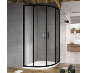 Душевой уголок Ravak Blix BLSCP4-80, профиль чёрный, витраж транспарент, X3BM40300Z1