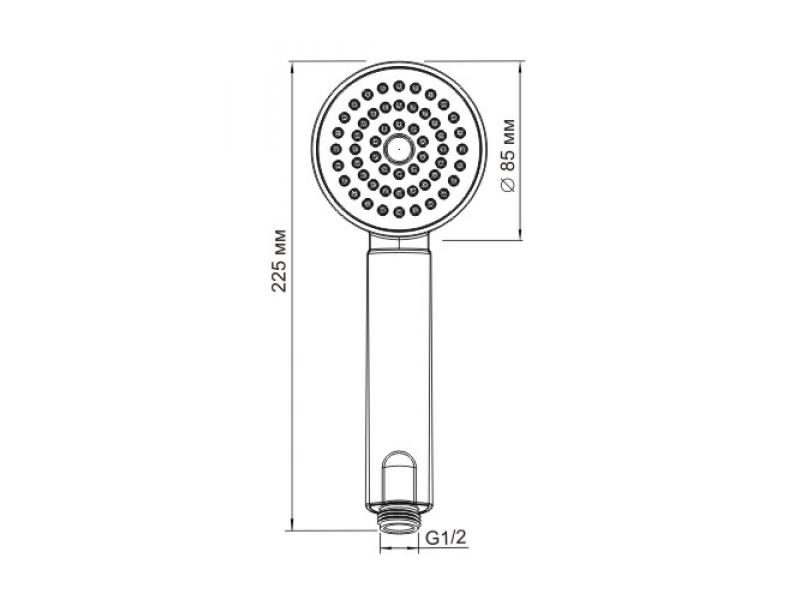 Купить Душевая лейка WasserKRAFT A034, 1-функциональная, хром