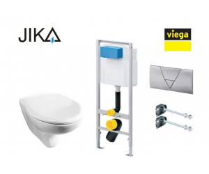 Комплект 4 в 1: Унитаз подвесной Jika ZETA с крышкой-сиденьем + инсталляция ViegaEco-WC 011-100203