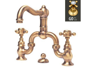 Смеситель Nicolazzi Dames Anglaises 1419GO70 для раковины, золото, ручки Half Dome