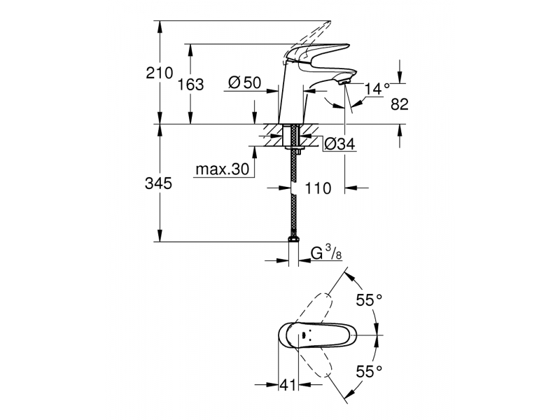 Купить Смеситель для раковины Grohe Eurostyle 23715003 New