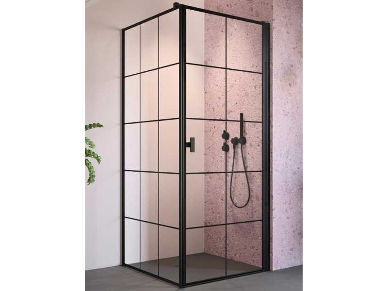 Купить Душевой уголок Radaway Nes 8 Black KDJ I Factory, 80 x 75 см, правая дверь, стекло Factory, профиль черный