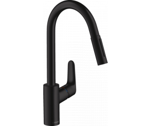 Смеситель для кухни Hansgrohe Focus 31815670 выдвижной излив, черный матовый