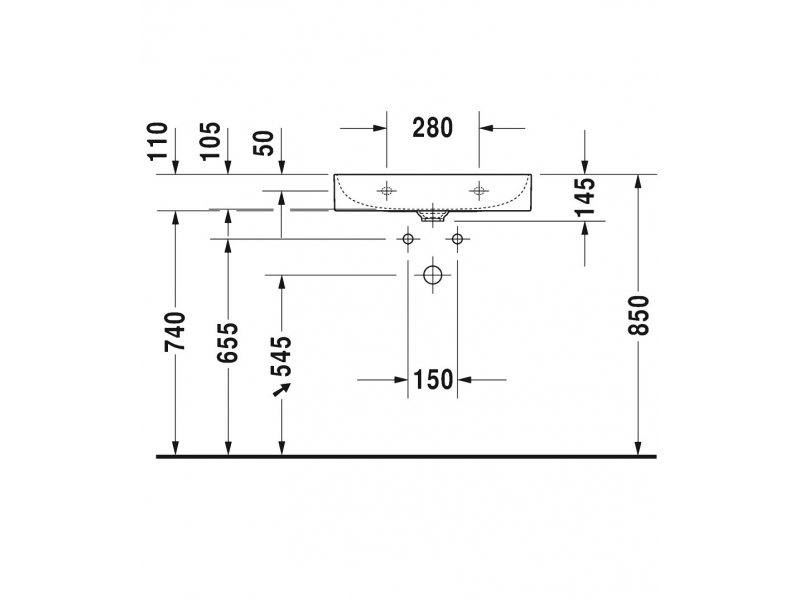 Купить Раковина подвесная Duravit Durasquare 2353600041, 60 х 47 х 14.5 см, белая