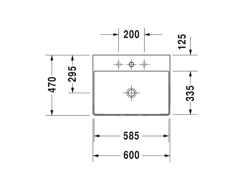 Купить Раковина подвесная Duravit Durasquare 2353600041, 60 х 47 х 14.5 см, белая