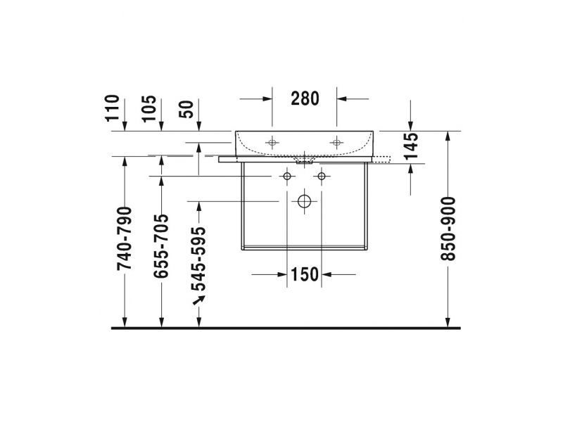 Купить Раковина подвесная Duravit Durasquare 2353600041, 60 х 47 х 14.5 см, белая