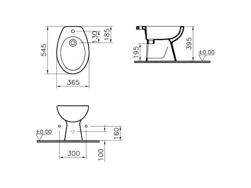 Купить Биде Vitra Normus 6578B003-0068 напольное