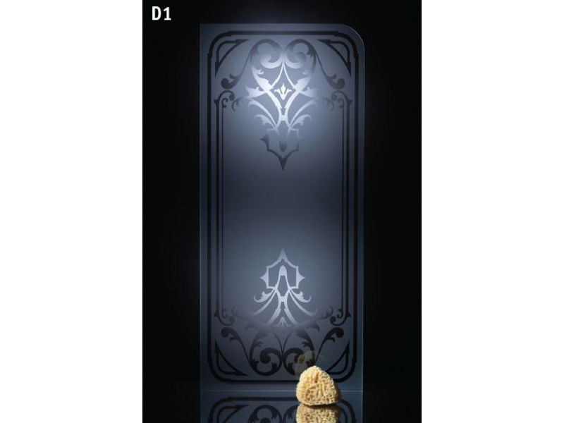 Купить Шторка на ванну Vegas Glass E2V Lux 0120 01 ARTDECO D1, профиль - белый, стекло – Artdeco D1, 120*150,5 см