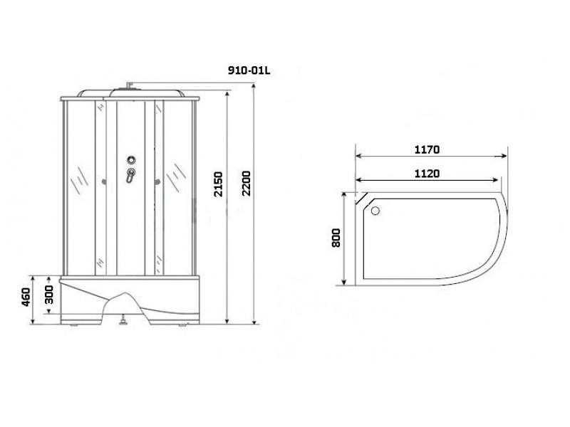 Купить Душевая кабина Niagara NG-910-01L/R без бани, 120 x 80 см