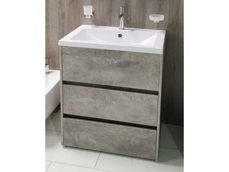 Купить Тумба под раковину Art&Max Family-1000-3C-PIA-CV, 100 x 47 x 84.5 см напольная, серый (Cemento Veneto)