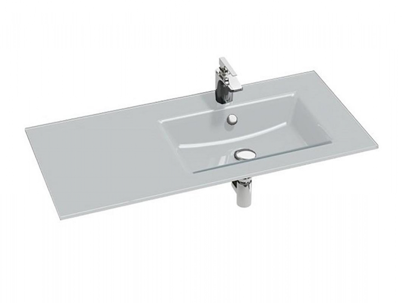 Купить Раковина стеклянная Jacob Delafon Vox EB2102-DD1, 100 х 46 см, правая, белая, глянцевая