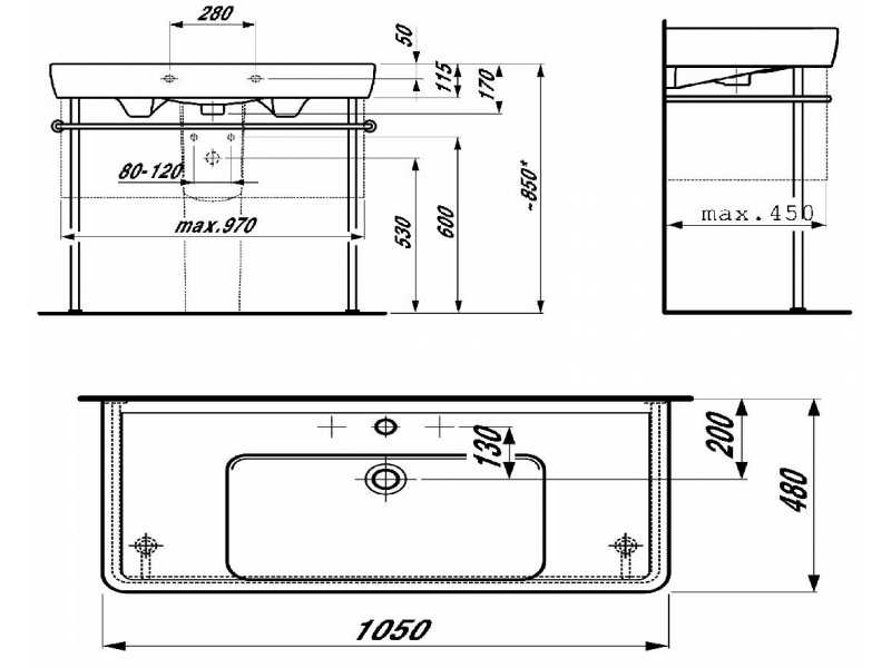 Купить Раковина Laufen Pro 8.1395.8.000.104.1 105*48 см